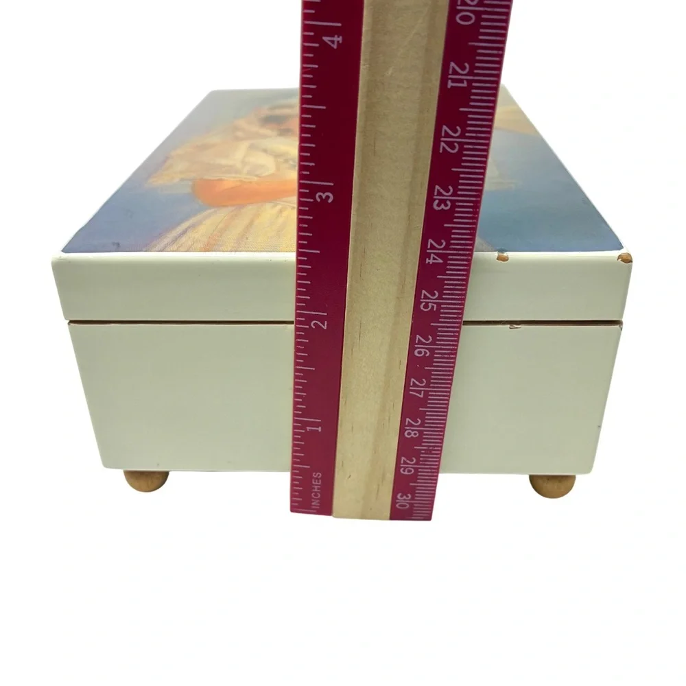 Vintage “My First Holy Communion” Wooden Musical Jewelry Box Religious Gift